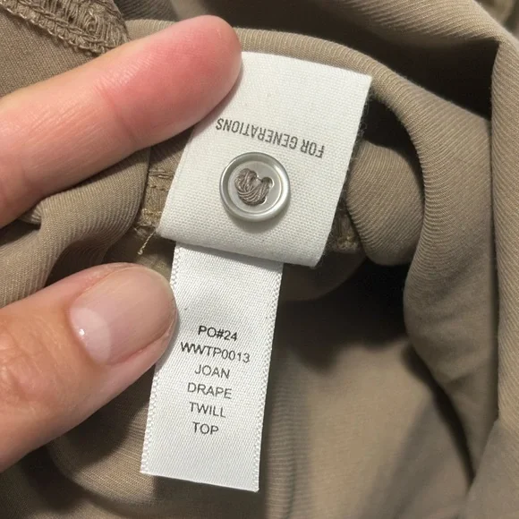 Rowan Joan Twill Top, Stone, size medium, NWOT - Picture 4 of 11